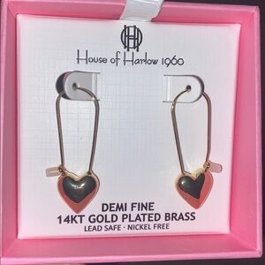 New House of Harlow 1960 gold plated earrings, 14kt gold